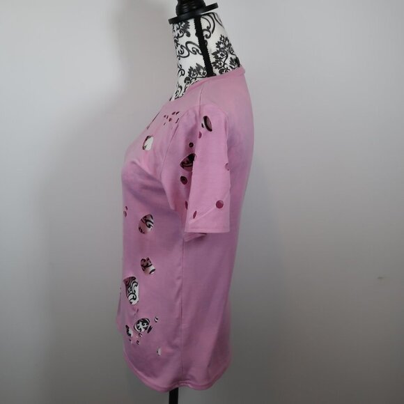 Bamboo Boy Pink Distressed T-Shirt Medium - Picture 4 of 11